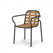 Vig Outdoor Armchair | Robina Wood/Black Steel