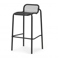 Vig Outdoor Bar Stool | Black Steel | 75cm