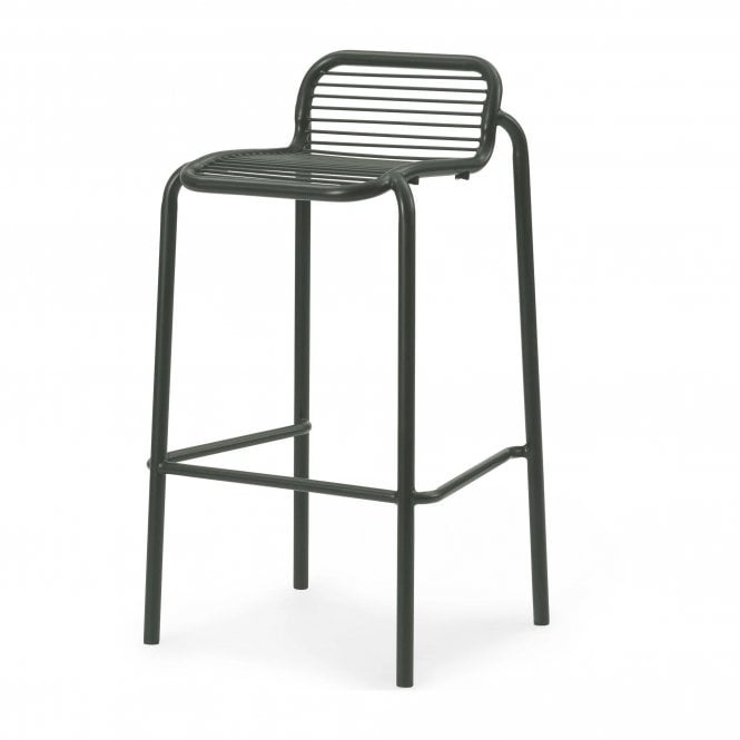 Normann Copenhagen Vig Outdoor Bar Stool | Dark Green | 75cm