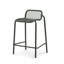 Vig Outdoor Bar Stool | Dark Green Steel | 65cm
