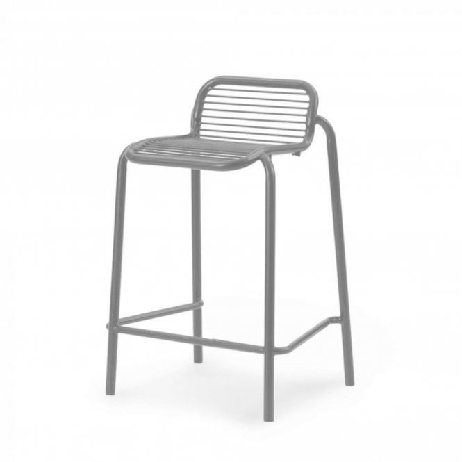 Normann Copenhagen Vig Outdoor Bar Stool | Grey Steel | 65cm