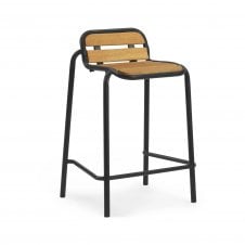 Vig Outdoor Bar Stool | Robina Wood/Black Steel | 65cm