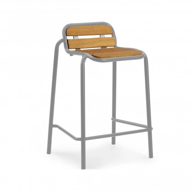 Normann Copenhagen Vig Outdoor Bar Stool | Robina Wood/Grey Steel | 65cm