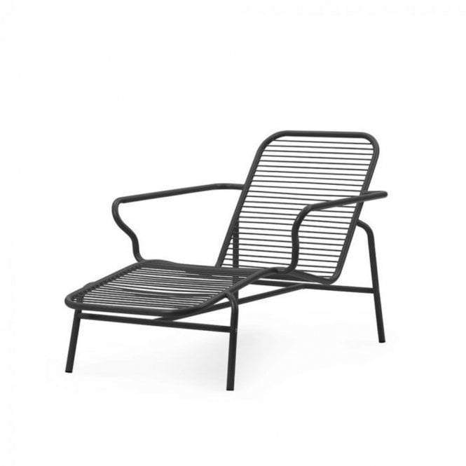 Normann Copenhagen Vig Outdoor Chaise Longue | Black Powder-coated Steel