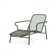 Vig Outdoor Chaise Longue | Dark Green Powder-coated Steel
