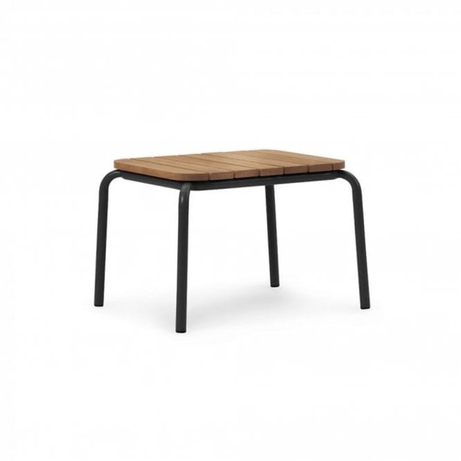 Normann Copenhagen Vig Outdoor Coffee Table | Robina Wood/Black | 55 x 45 cm
