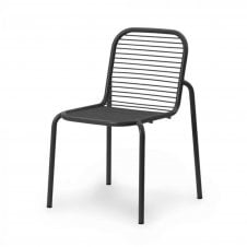 Vig Outdoor Dining Chair | Black Powder-coated Steel