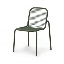 Vig Outdoor Dining Chair | Dark Green Powder-coated Steel