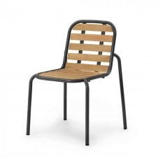 Vig Outdoor Dining Chair | Robina Wood/Black Steel