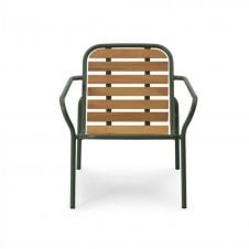 Vig Outdoor Lounge Chair | Robina Wood/Dark Green Steel