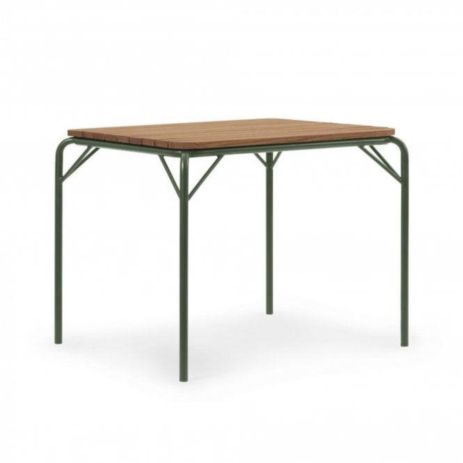 Normann Copenhagen Vig Outdoor Table | Robina Wood/Dark Green | 90cm x 90cm