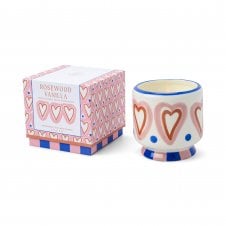 A Dopo 8oz/226g Hearts Ceramic Candle | Rosewood Vanilla