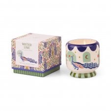 A Dopo 8oz/226g Peacock Ceramic Candle | Misted Lime