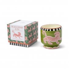 A Dopo 8oz/226g Tiger Ceramic Candle | Black Cedar & Fig