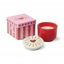 Charmed 8oz/226g Red Glass Candle with Heart Lid | Wild Fig & Rose