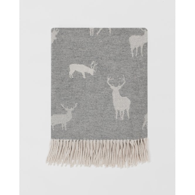 Remony Nature Merino Lambswool Throw | Stag | Grey