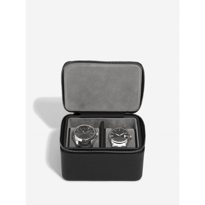 Stackers Faux Leather Zipped Travel Watch Box