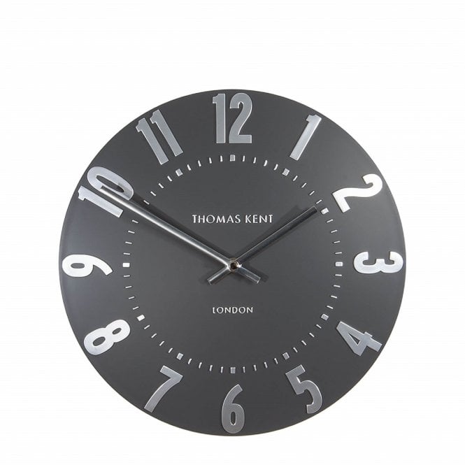 Thomas Kent Mulberry Wall Clock - Graphite Silver