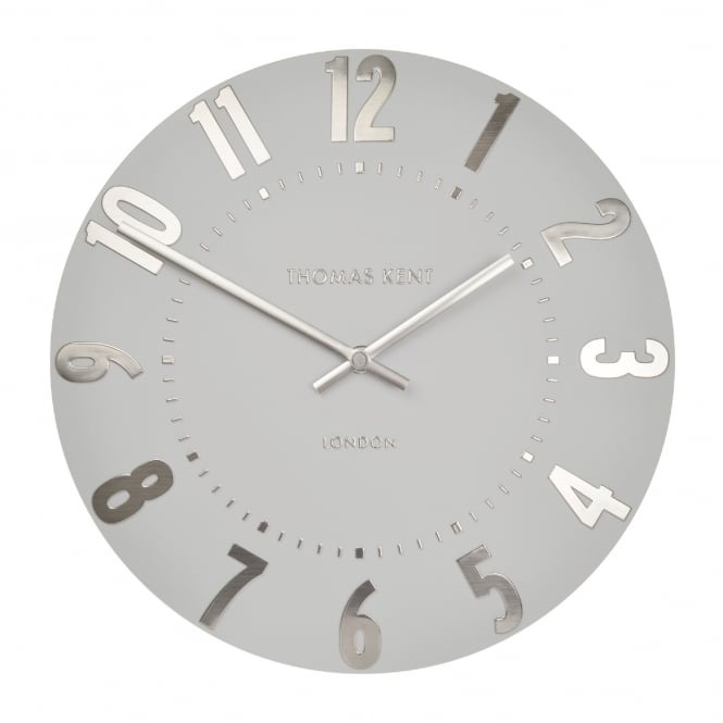 Thomas Kent Mulberry Wall Clock - Silver Cloud