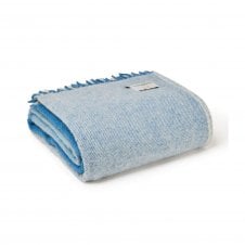 Extra Large Pure New Wool Paddock Check Throw | Blue Jay | 240 x 140 cm