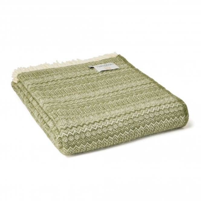 Tweedmill Textiles Fair Isle Pure New Wool Throw | Sage