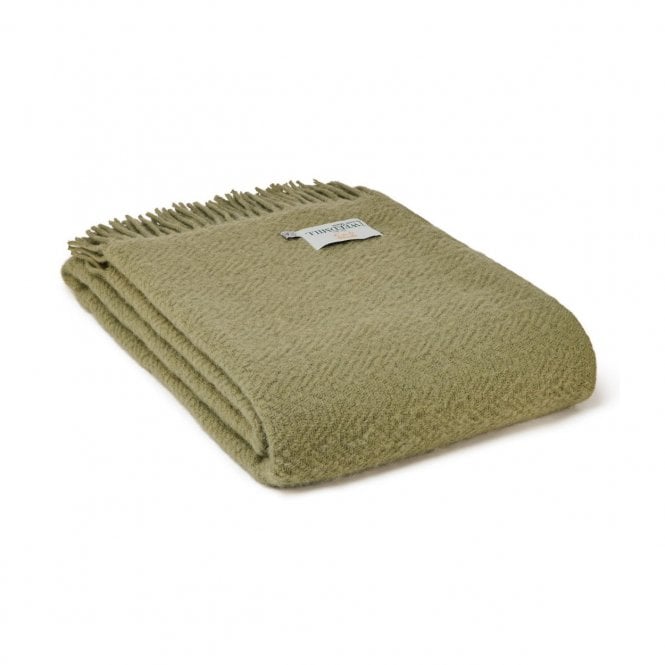 Tweedmill Textiles Moorland Pure New Wool Throw | Sage Green