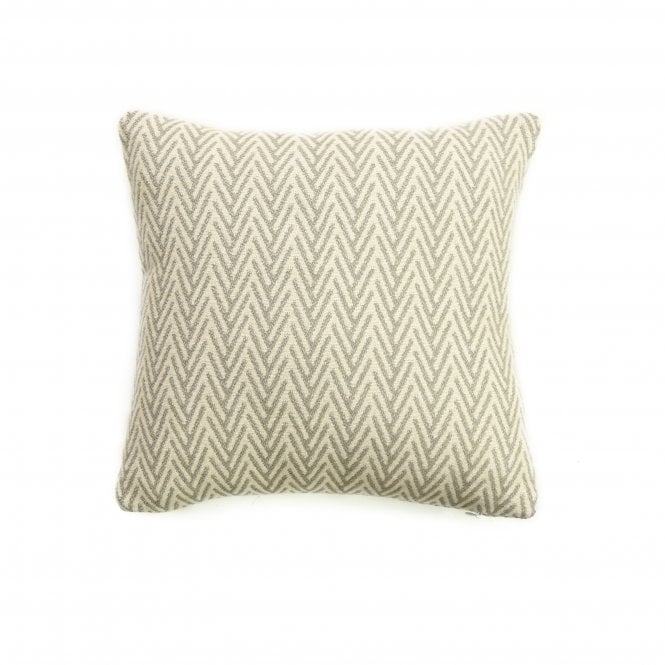 Tweedmill Textiles Organic Cotton Herringbone Cushion | Silver Grey 50cm x 50cm