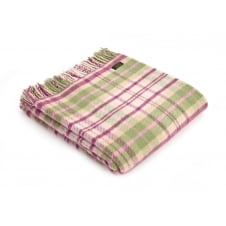 Pink Cottage Check Pure New Wool Throw