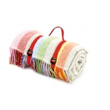 Polo Picnic Rug with Waterproof Backing | Rainbow Grey Stripe
