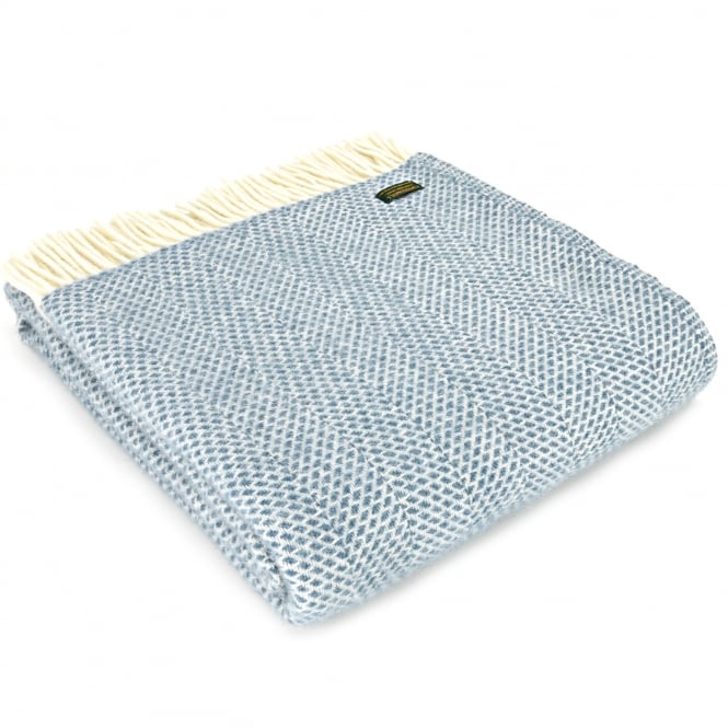 Tweedmill Textiles Pure New Wool Beehive Throw | Petrol Blue