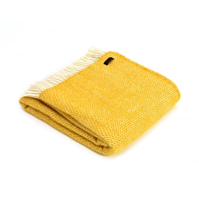 Tweedmill Textiles Pure New Wool Beehive Throw | Yellow