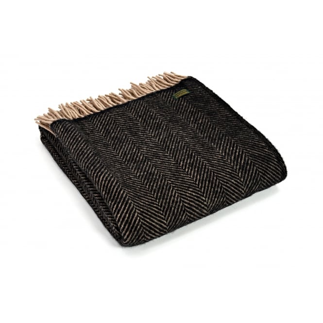 Tweedmill Textiles Pure New Wool Herringbone Throw | Vintage
