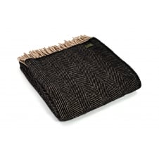 Pure New Wool Herringbone Throw | Vintage