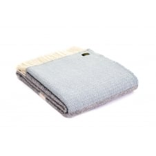Pure New Wool Illusion Panel Throw | Duck Egg/Grey