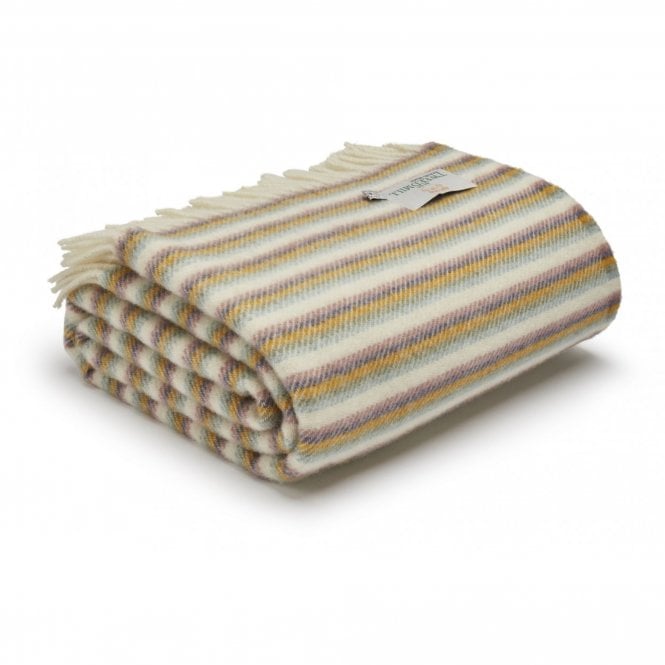 Tweedmill Textiles Pure New Wool Illusion Stripe Throw | Sunset