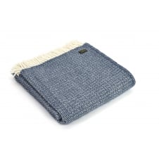 Pure New Wool Illusion Throw | Blue Slate