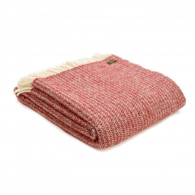 Tweedmill Textiles Pure New Wool Illusion Throw | Red & Silver