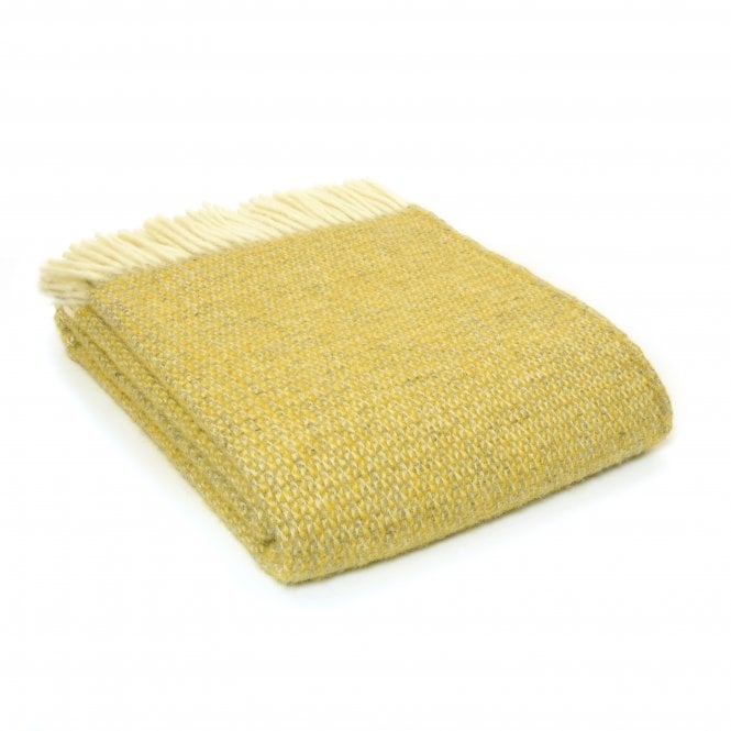 Tweedmill Textiles Pure New Wool Illusion Throw | Yellow & Grey