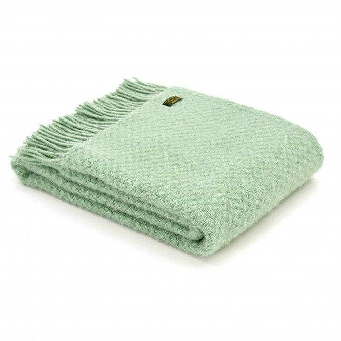 Tweedmill Textiles Pure New Wool Wafer Throw | Laurel Green
