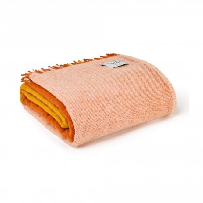 Tweedmill Textiles Extra Large Pure New Wool Paddock Check Throw | Cinnamon | 240 x 140 cm