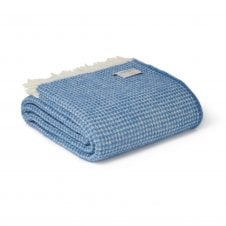 Extra Large Pure New Wool Waffle Throw | Blue Jay | 140 x 240cm