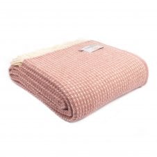 Extra Large Pure New Wool Waffle Throw | Dusky Pink | 240 x140cm