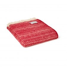 Fair Isle Pure New Wool Throw | Red