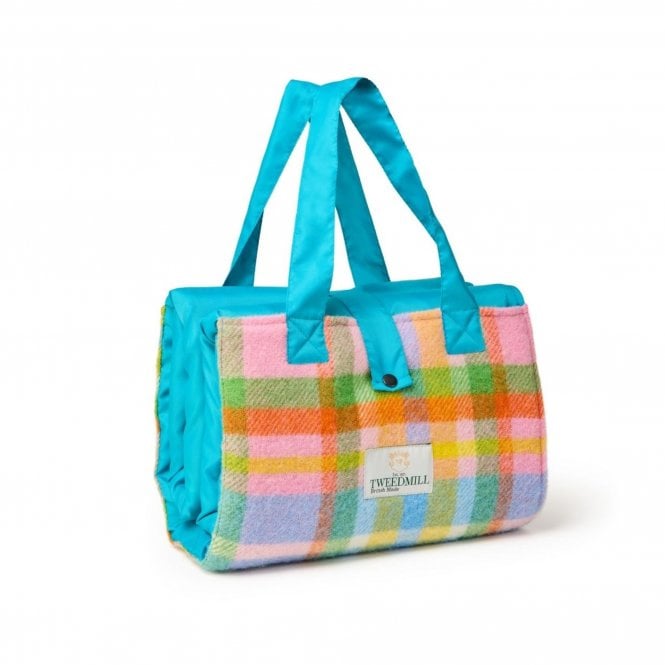 Tweedmill Textiles Festival Picnic Rug with Waterproof Backing | Rainbow Check