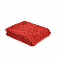 Knitted Alpaca Mix Throw | Red