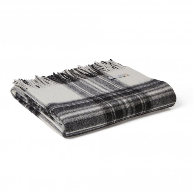 Tweedmill Textiles Lambswool Tartan Throw | Grey Dress Stewart