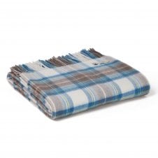 Lambswool Tartan Throw | Muted Blue Dress Stewart