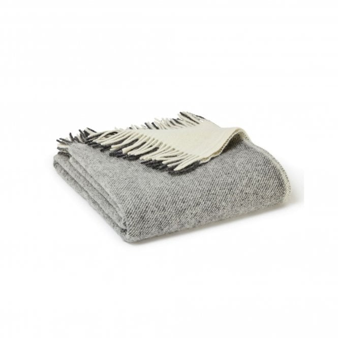 Tweedmill Textiles Moorland Pure New Wool Throw | Charcoal & Cream