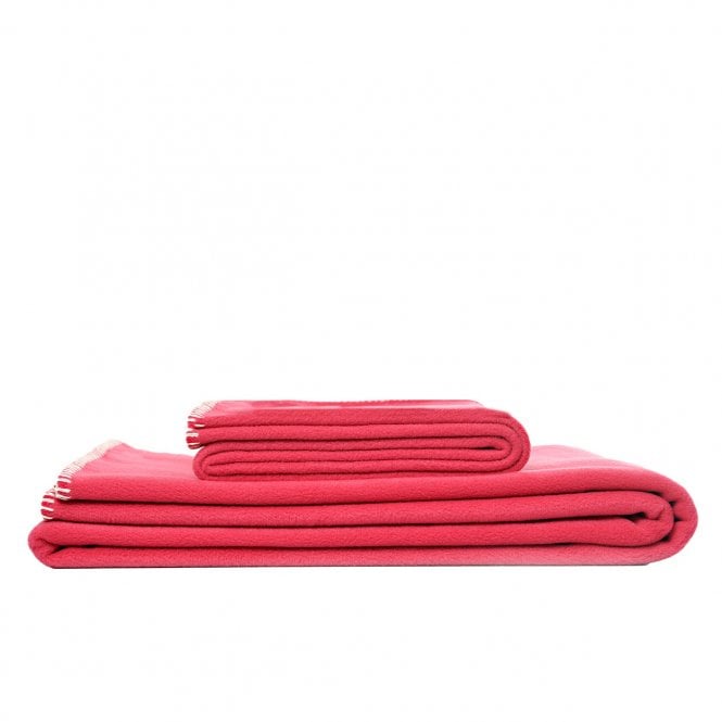 Tweedmill Textiles Plain Fleece Throw with Blanket Stitch