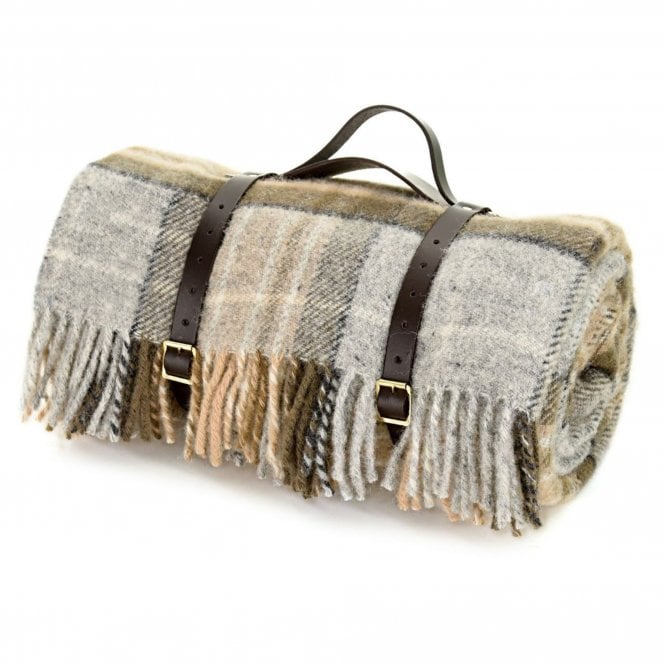Tweedmill Textiles Polo Picnic Rug with Waterproof Backing & Leather Straps | Mckellar Tartan